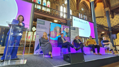 A photo of the political panel at the event, hosted by Kezia Dugdale