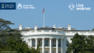 A photo of the White House, with the university of Glasgow and Centre for Public Policy logos and text reading Live webinar