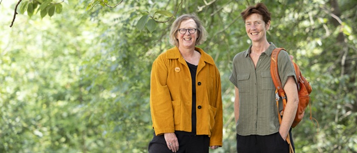 Left to right Professor Deirdre Heddon and Dr Rachel Clive. Credit Martin Shields
