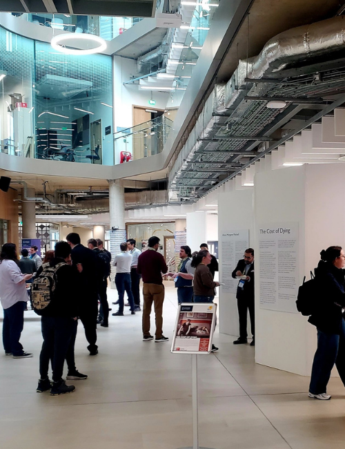 The Cost of Dying exhibition opening at the Advanced Research Centre, University of Glasgow (May 2023).