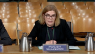 A photo of Nicola McEwen giving evidence in the Scottish Parliament