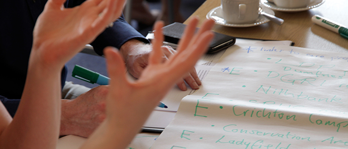 hands gesticulating during a workshop 