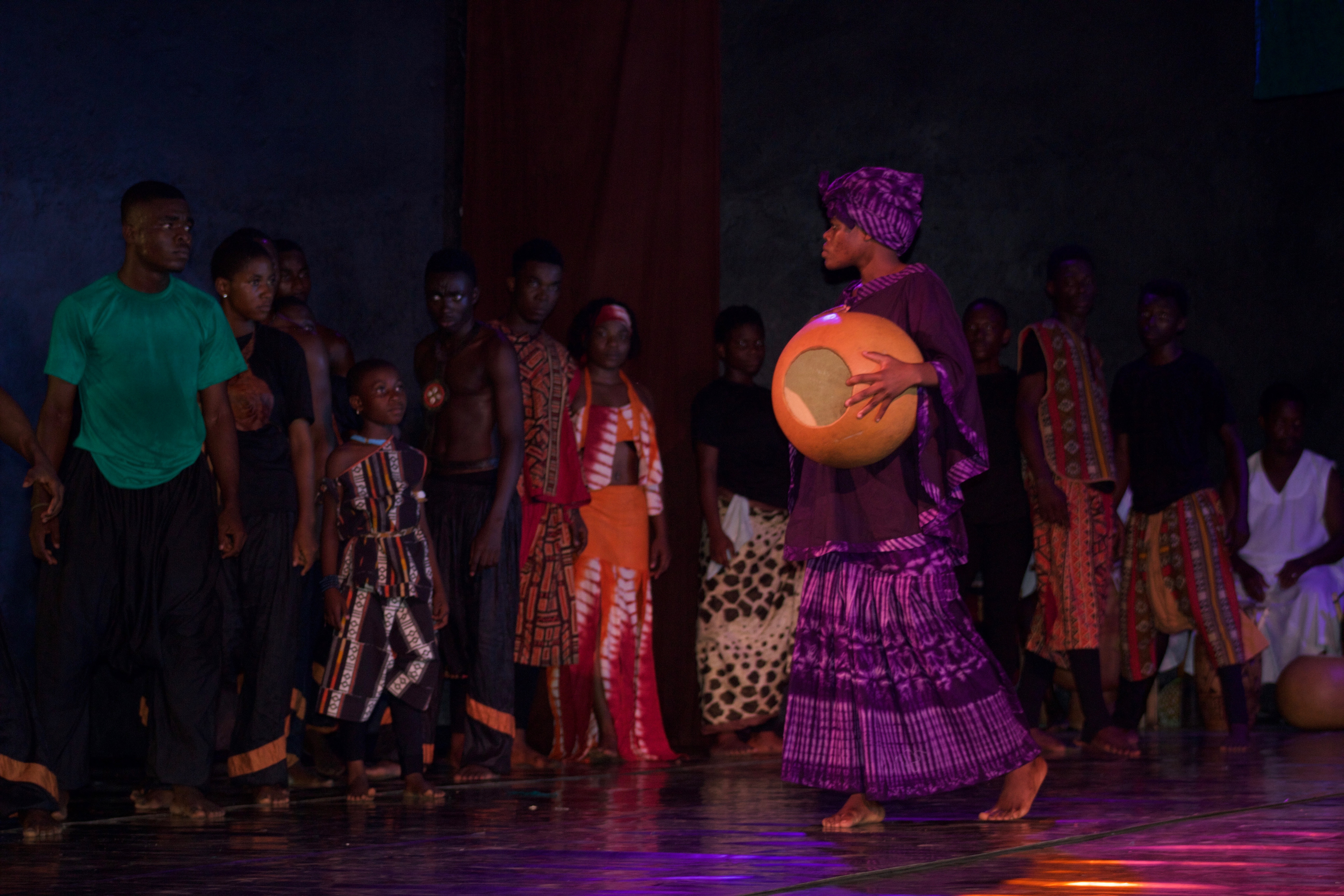 Noyam African Dance Institute during a performance in Ghana 2016 Noyam Adzo with Calabash Small