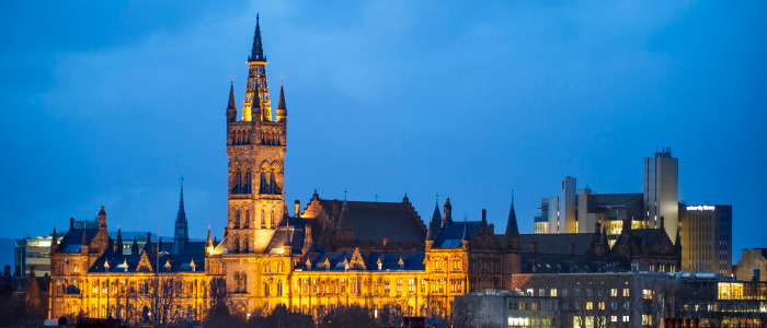 Main building at night
